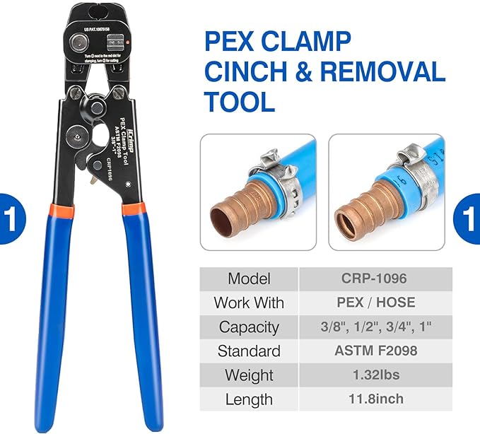 iCrimp PEX Crimping Tool Kit for 3/8-in, 1-in PEX Clamp Cinch & Removal - Image 2