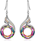 Kate Lynn "Rise From the Ashes" Phoenix Earrings, Sterling Silver Dangle Earrings with Crystals from Austria, Birthday Gift with Jewelry Box, Symbol of Luck and Renewal