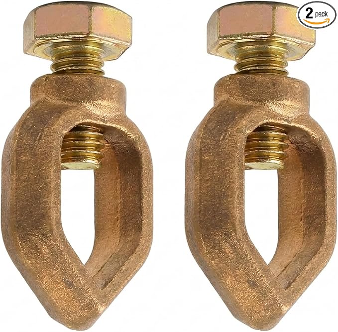 Copper Ground Rod Clamp for 3/8"-1/2" Ground Rods, Electric Fences, Solar Panels by ASUNTOM