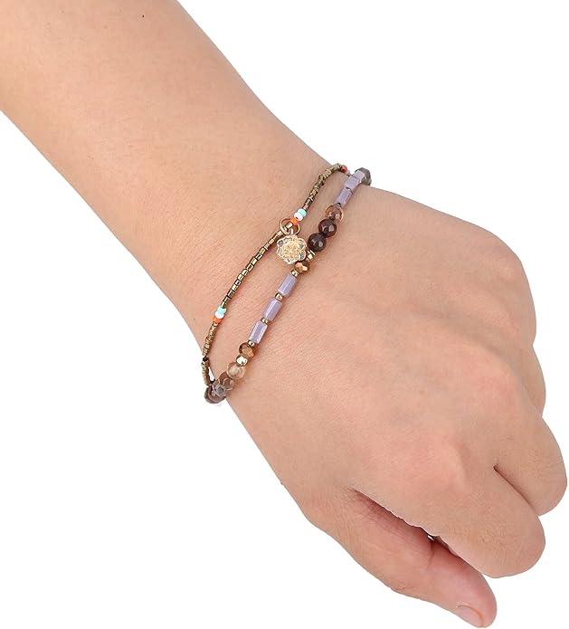 Handmade Adjustable Wrap Bracelet Bohemian String Braided Beads Anklets Gifts for Women