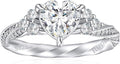 Elspeth 925 Sterling Silver Heart Engagement Ring for Women Heart Cut Cubic Zirconia Promise Ring Size 4-10