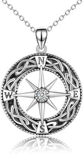 Compass Necklace Sterling Silver Celtic Knot Necklace Graduation Friendship Talisman Travel Necklace Inspirational Graduation Gift Jewelry Gifts for Women Girls