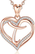 INFUSEU Unique Initial Necklaces for Women Girls Small Heart Letter Jewelry, Meaningful Personalized Gifts