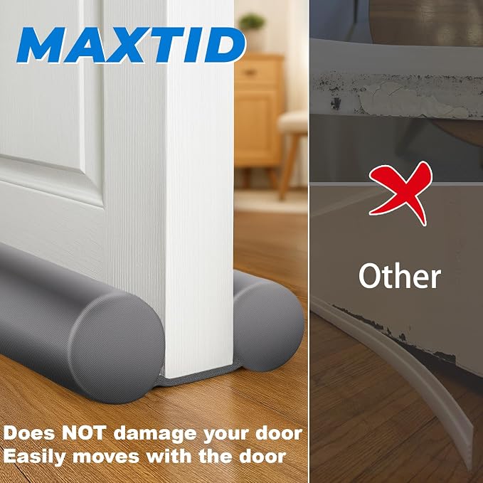 MAXTID Door Draft Stopper for Bottom of Door Weather Stripping Seal 36"Grey | - Image 8