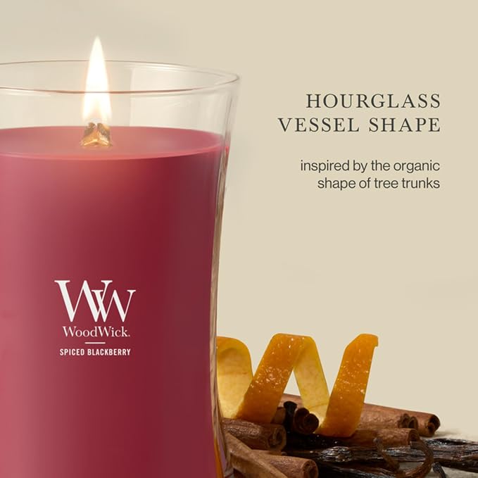 Woodwick Spiced BlackBerry Large Hourglass Candle - Image 4