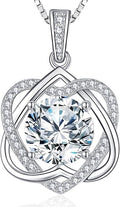 InfinityLove Heart Pendant Necklaces for Women, 2-5 Carat Moissanite Heart Necklace, Anniversary Birthday Christmas Valentine Engagements Mothers Day Jewelry for Wife Her Girlfriend Mom Daughter
