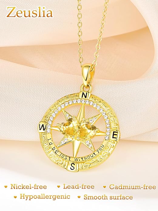 Valentine's Day Gifts for Wife 925 Sterling Silver Double Birthstone Pendant Necklaces I Love You for Always and Forever Necklace Anniversary Birthday Gifts for Wife Girlfriend Mom Her