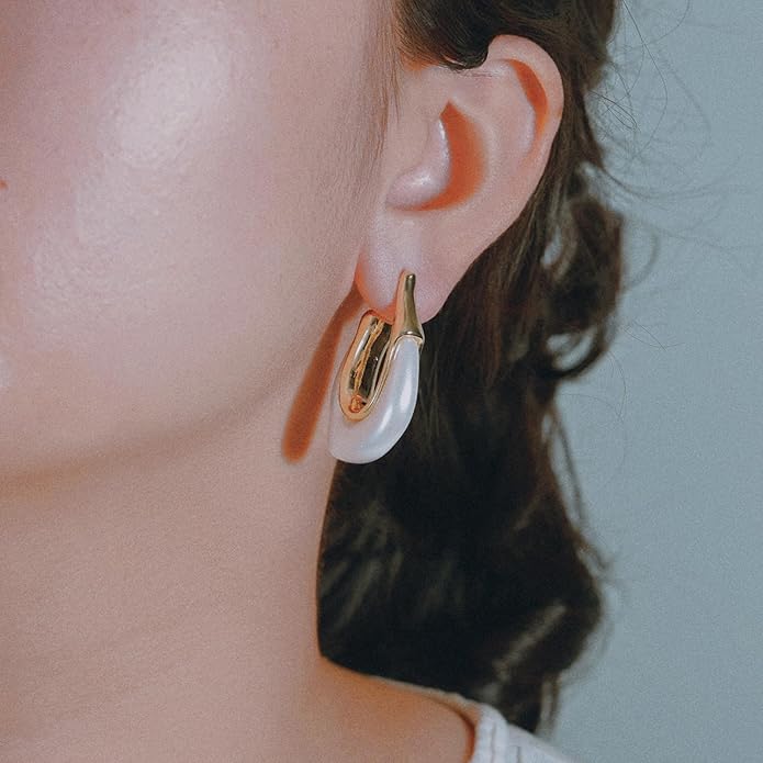 Acrylic Hoop Earrings Chunky Huggie Statement Vintage Earrings Cute Resin Drop Earring Trendy Jewelry Gifts for Women