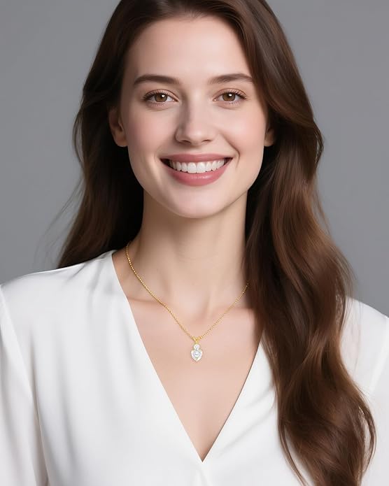 Forever Love Heart Pendant Necklaces for Women, 2-5 Carat Heartshape Moissanite Sterling Silver Pendant Jewelry, Ideal Anniversary Present or Birthday Gifts for Wife Her Girlfriend Mom Daughter