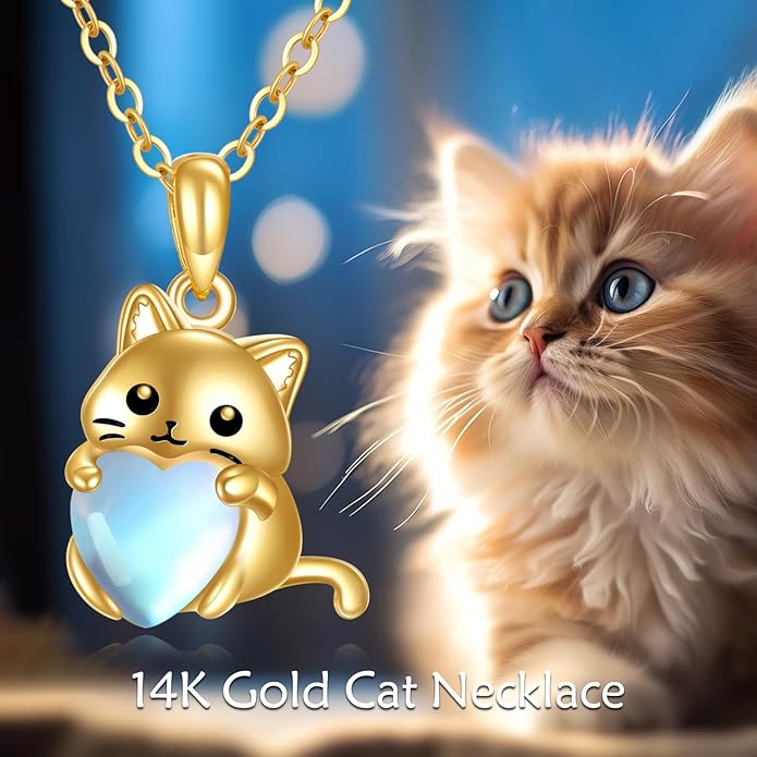 KECHO 14K Gold Animal Pendant Necklace - Dainty Zodiac & Pet Inspired Charm Necklace for Women - 16+1+1"