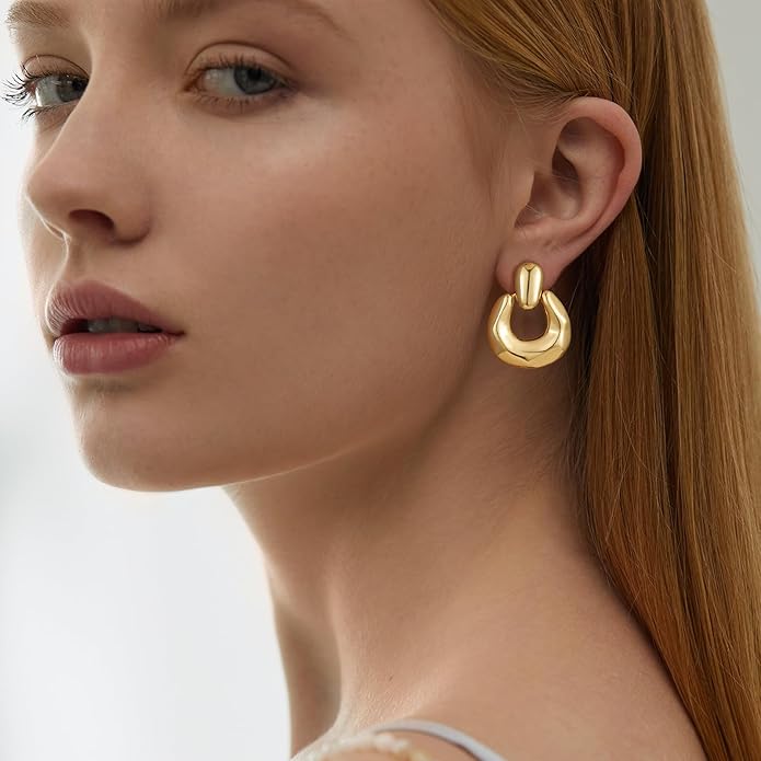 Clip on Earrings for Women Hypoallergenic Statement Retro Clip Earrings 14K Gold/Silver Plated Hoop Dangle Earrings 5A Cubic Zirconia Round Multiple Styles for Women Fashion Trendy Jewelry Gifts