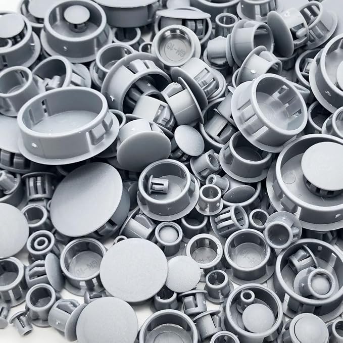 275Pcs 8 Sizes Plastic Hole Plugs Recessed Grey Round Hole Plugs 3/16" 5/16" - Image 2