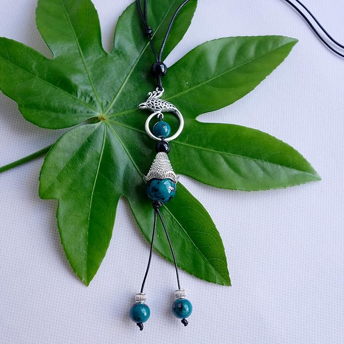 Boho Style Colorful Ceramic Bead Strand Necklace Adjustable Bohemian Jewelry Gift for Women, Fashion Clothing Matching Necklace