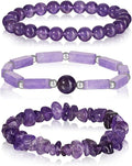 3Pcs Natural Stone Bracelets for Women 8mm Crystal Beaded Bracelets Handmade Stretch Bracelet Healing Crystal Jewelry for Women