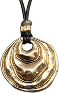 GelConnie Boho Necklaces for Women Vintage Silver Circles Long Pendant Necklace Cowgirl Sweater Necklace Adjustable Leather Choker Necklace for Women