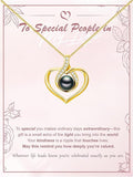Tahitian Black Pearl AAAA 18K White Gold Plated Sterling Silver Heart Pendant Necklace for Women Wife Mom Girlfriend Valentine Her Jewelry Gift for Anniversary Birthday Christmas