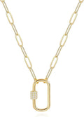 Aobei Pearl 18K Gold Plated Moon Star Lion Evil Eye Love Heart Cross Pendant Necklace Medallion Paperclip Chian Choker Layering Jewery for Women