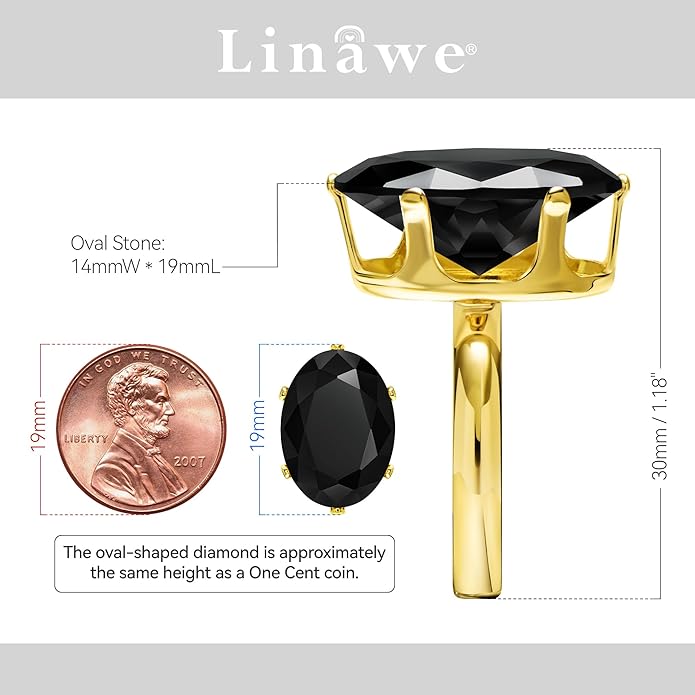 Linawe Cubic Zirconia Imitation Diamond Moissanite Rings for Women, 14K Gold/Rose Gold/Silver Adjustable Chunky Ring, Costume Rhinestone Jewelry for Wedding Engagement