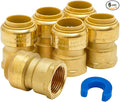 6-Pack 3/4 Inch Female Adapter Push Fit, 3/4 Inch FNPT Adapter | Brass by SUNGATOR
