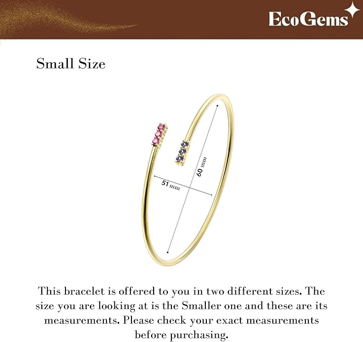 EcoGems Lab Grown Gemstone & Moissanite Bracelets – 14K White or Yellow Gold Plated Sterling Silver – Featuring Lab Grown Diamonds, Emeralds, Paraiba, Sapphire & Pearls – Sustainable Luxury Gift with Gift Box