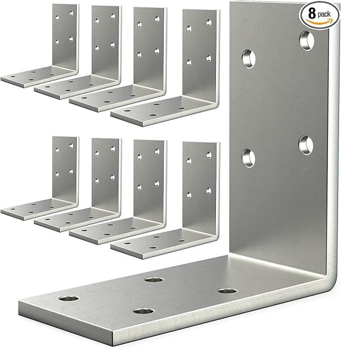 3x3x1.5 L Brackets Heavy Duty, Galvanized Corner Brace | 90 Degree L-Shaped by KOMOHOM
