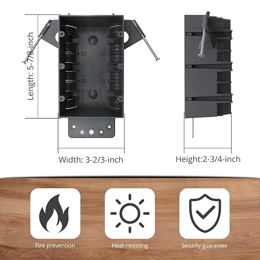 HXH 3 Gang New Work Electrical Box, 44 Cu.in, Fire Rated 2 Hours | Gray PVC - Image 2