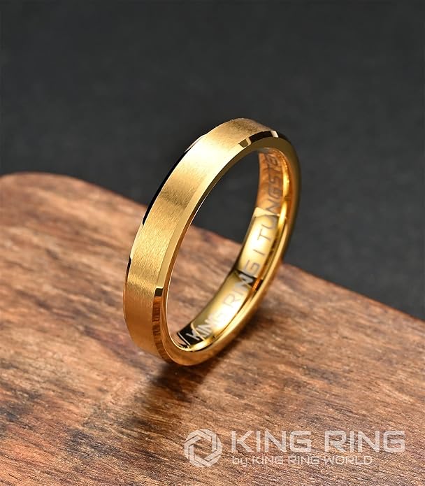 King Ring Tungsten 4/6/8/10mm Rings – Super Polished Matt Finish Tungsten Rings – Designed in USA