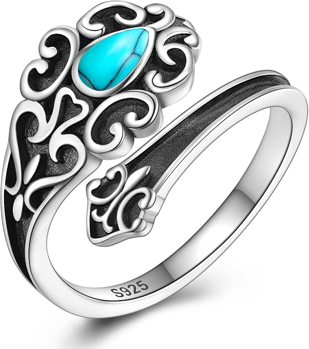 Spoon Ring for Women - Sterling Silver Thumb Vintage Antique Spoon Ring Boho Victorian Jewelry