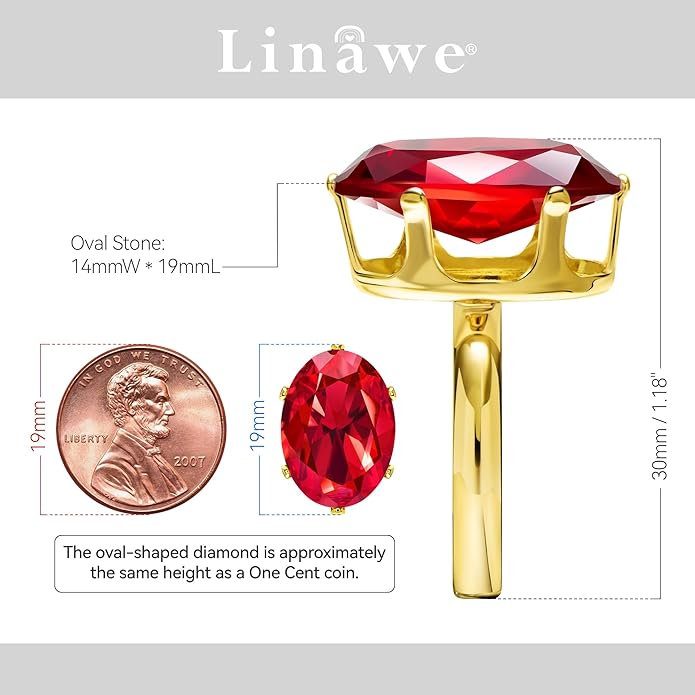 Linawe Cubic Zirconia Imitation Diamond Moissanite Rings for Women, 14K Gold/Rose Gold/Silver Adjustable Chunky Ring, Costume Rhinestone Jewelry for Wedding Engagement