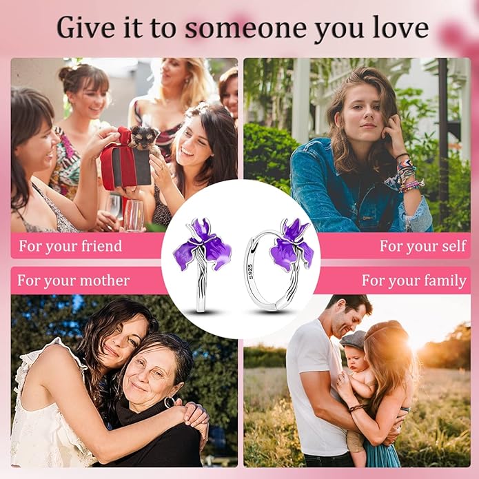 NARMO Earrings for Women 925 Sterling Silver Heart Hoops Small Colorful Rainbow Hoop Earrings Huggie Earrings
