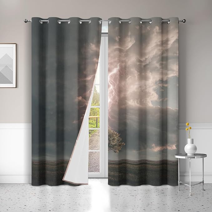 Lightning Curtains for Bedroom Living Room Decor, Lone Tree Blackout Curtains - Image 3