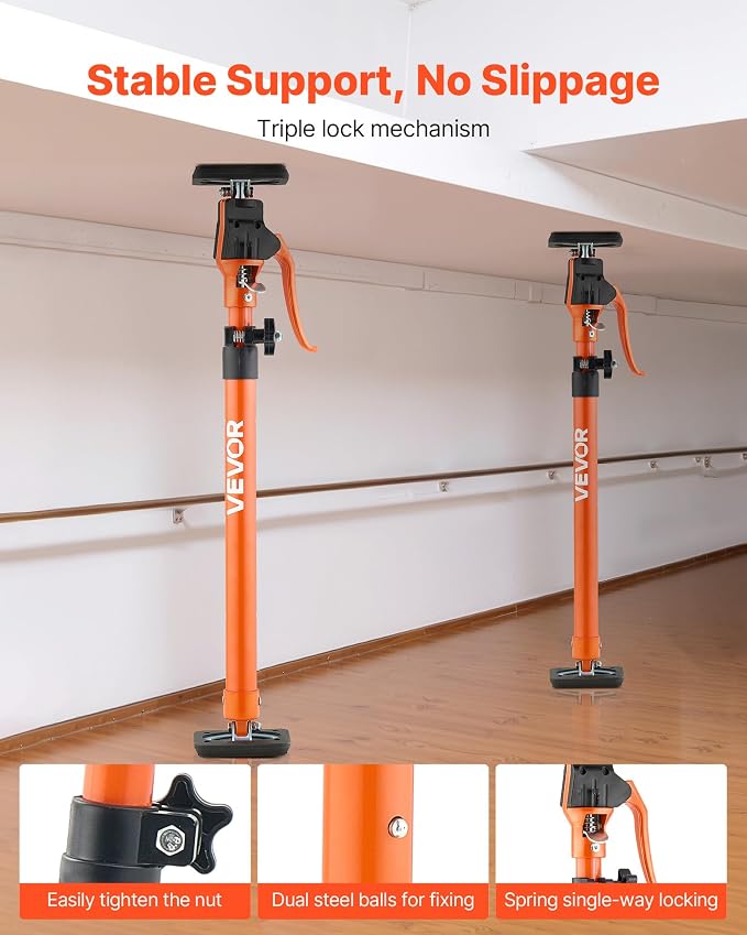 VEVOR Cabinet Jack Support Pole, 25.4-45.3 Inch Steel Telescopic Quick Support - Image 5