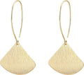 SOFYBJA Dainty 18K Gold Plated Disc Ball Triangle Sunburst Drop Earrings Long Dangle Lightweight Handmade Earrings Jewelry