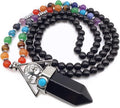 EDEN'S CALL Tree of Life 7 Chakra Stone Beads Necklace for Women and Men Hexagonal Crystal Point Pendant Necklace