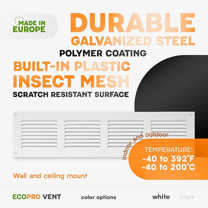 16 x 4 Inch White Galvanized Steel Return Air Register Vent Cover, AC Vent Cover - Image 3