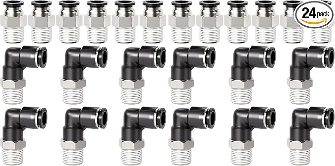TAILONZ PNEUMATIC Elbow and Straight Combination 1/4 Inch Tube OD x 1/8 Inch by TAILONZPNEUMATIC
