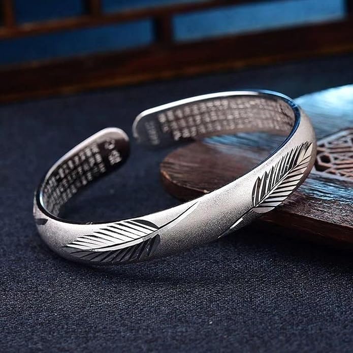 925 Sterling Silver Cuff Bangle Bracelets Adjustable Open Bangles, Fashion Jewelry Simple Adjustable 925 Silver Bangles for Women Mom Wife