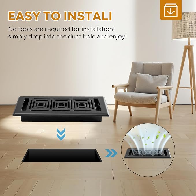 Floor Vent Covers 4x10, Floor Register Heavy Duty Steel Walkable Floor Vents - Image 5