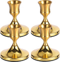 4 Pcs Brass Gold Taper Candle Holders, Vintage Metal Candlestick Holders Set by NCJXWZ
