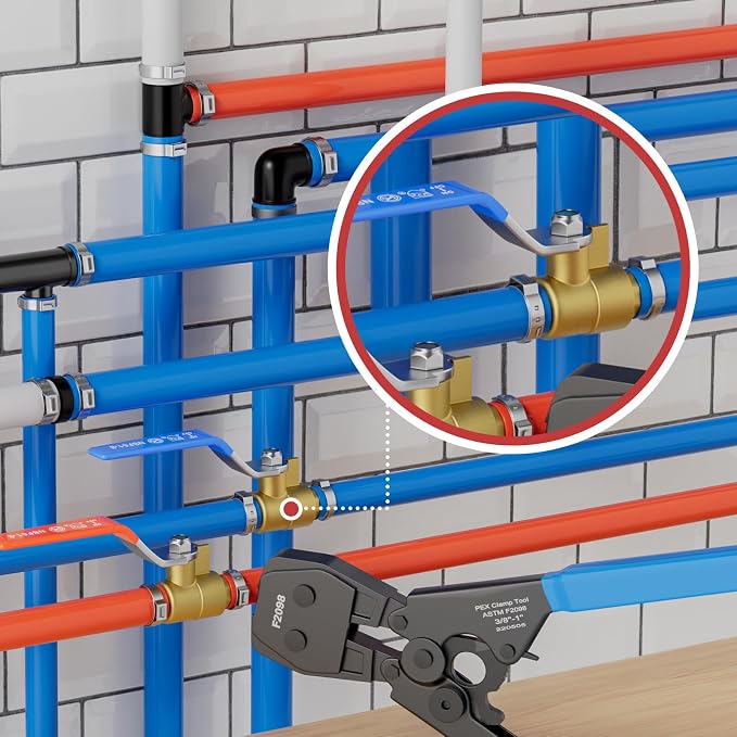 40-Pack 3/4" PEX Brass Ball Valve, Barb Crimp Pex Connection | Full Port Water - Image 7