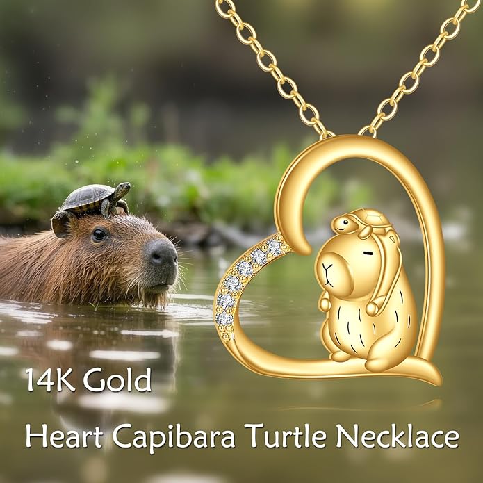 KECHO 14K Gold Animal Pendant Necklace - Dainty Zodiac & Pet Inspired Charm Necklace for Women - 16+1+1"