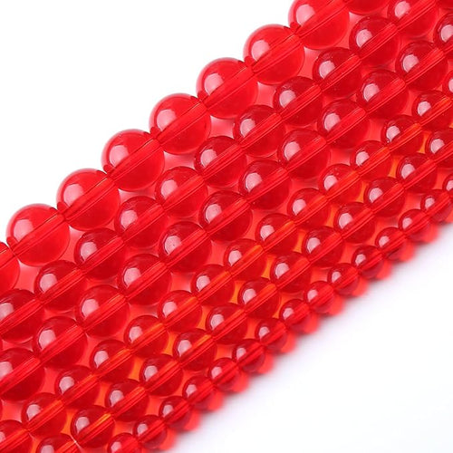 10mm 37pcs Garnet Red Glass Crystal Beads Natural Stone Beads for Jewelry Making Crystal Energy Healing Power Stone Beads DIY Bracelet Necklace Accessories (Red Glass, 10mm)