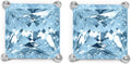 14K White Gold Moissanite Earrings Men & Women, Solid Gold Simulated Diamond and Lab Diamonds Studs for Men & Women, 1ct - 2ct Round, Princess, Heart, Halo Cut, Dangle, Lever or Screw Back Earrings, VVS1, D Color, Pink or Blue - Luxury Gift Box