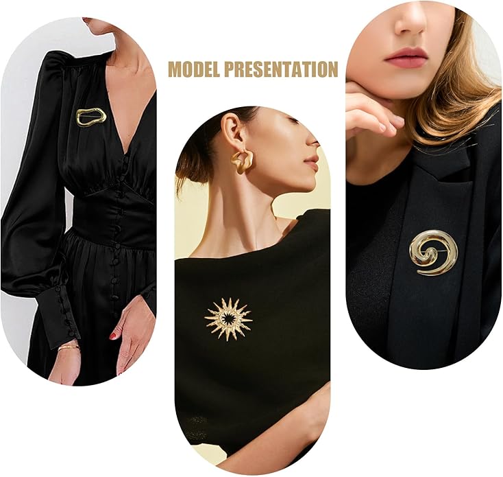 Minimalist Metal Brooch for Women, Unique Irregular Shape Pin Jewelry, Sun, Snail, Starfish & Abstract Design Brooches, Fashion Accessories for Coat, Dress, Scarf, Bag