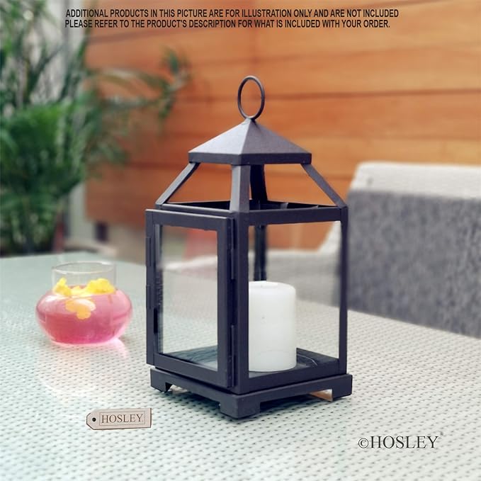 Hosley Set of 2 Clear Glass and Iron Classic Style Lantern 12 Inch High Ideal - Image 6