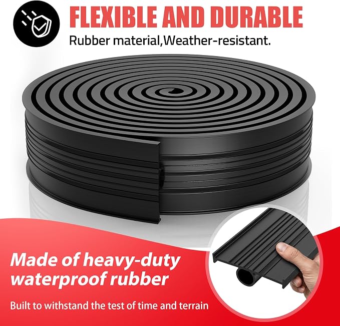 Jin&Bao Garage Door Bottom Rubber Seal 5/16" T-End 10FT & 2 End Plugs Black | - Image 2