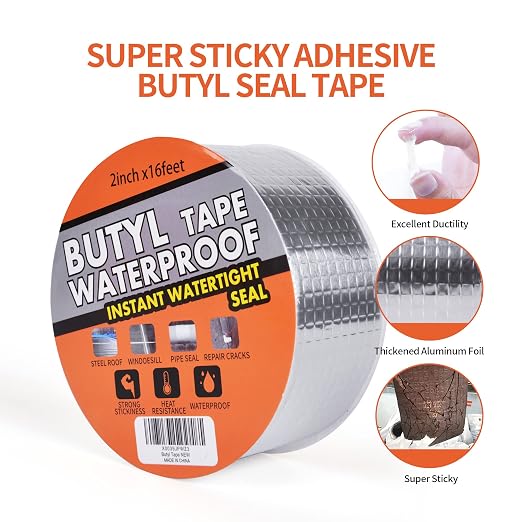 TAPEBEAR 20Rolls Butyl Tape Aluminum Waterproof Sealing Tape 2" x16Feet | - Image 2