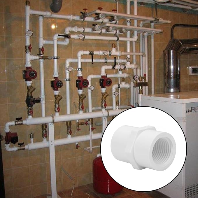 12Pack 1/2 Inch PVC Female Thread Adapter Pipe Fittings, 2-Way PVC Pipe - Image 7