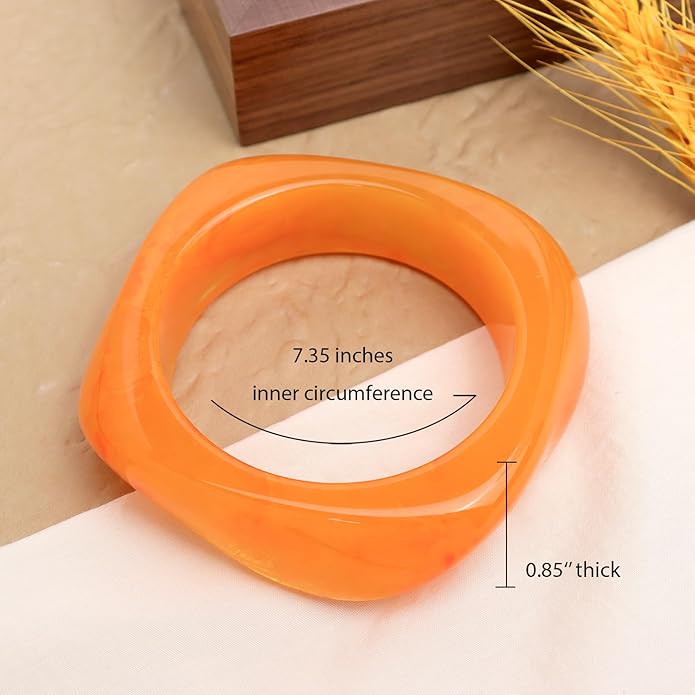 Chunky Resin Wide Bangle Bracelets for Women, Trendy Statement Minimalist Acrylic Bracelet Prom Holiday Jewelry Gift