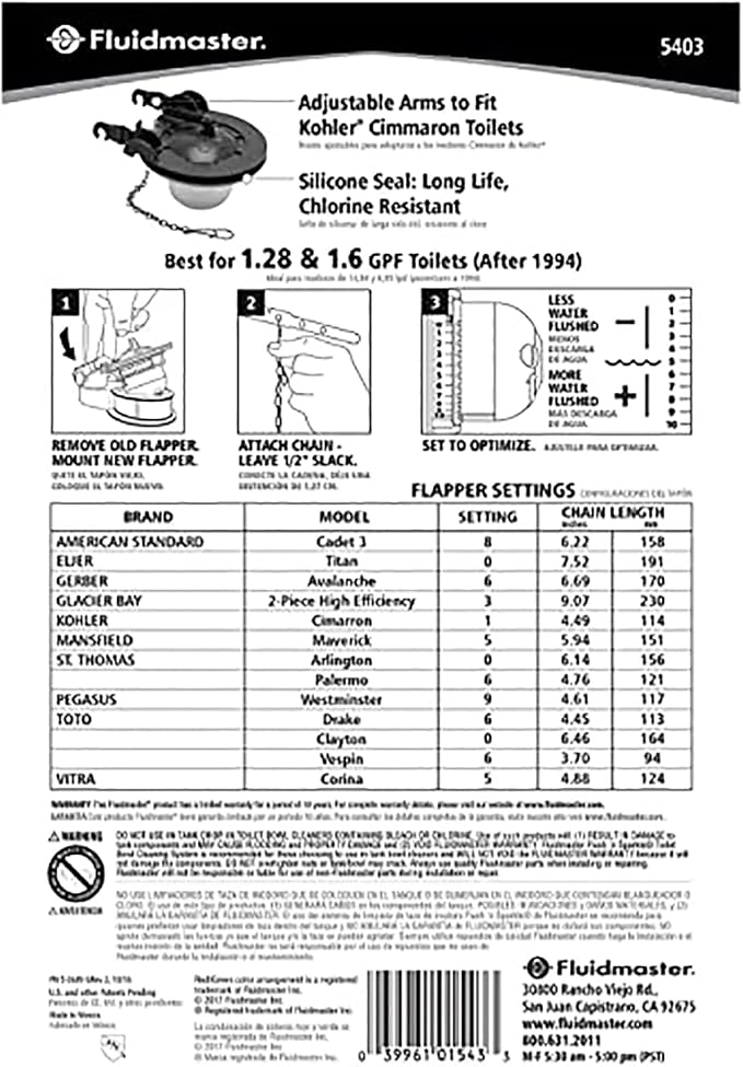Fluidmaster 5403 Universal 3-Inch Toilet Flapper, Water Saving | Silicone seal - Image 5